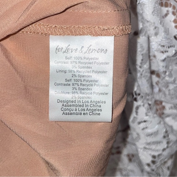 New! For Love and Lemons Julia White Lace Deep V Mini dress 🤍 Small NWT! - Picture 16 of 16